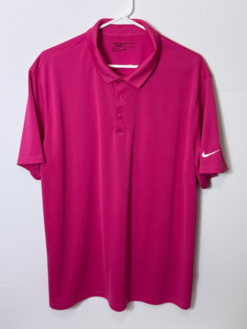 Nike Men's Bright Pink Dri-FIT Golf Polo